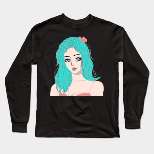 Girls Vector Art Long Sleeve T-Shirt